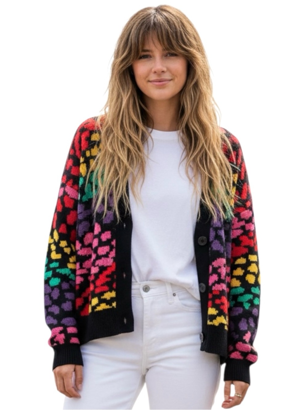 Farm Rio Rainbow Leopard Cardigan - Picture 10 of 12